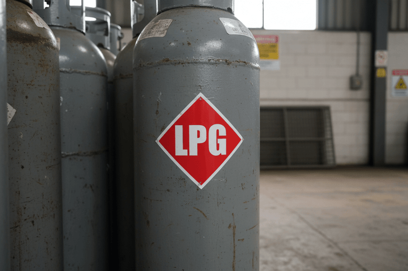 LPG on cylinder