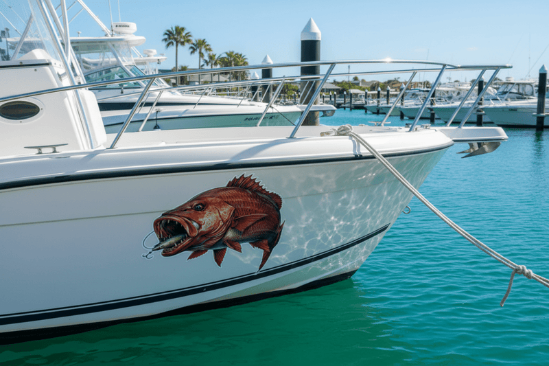 mangrove jack decal On a Boat