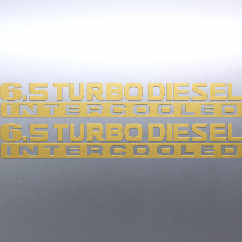 Matte gold 6.5 Turbo Diesel Intercooled stickers