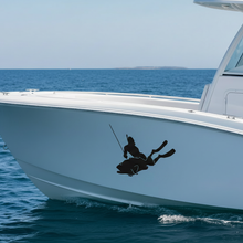 Load image into Gallery viewer, Medium Black Sticker on White Boat
