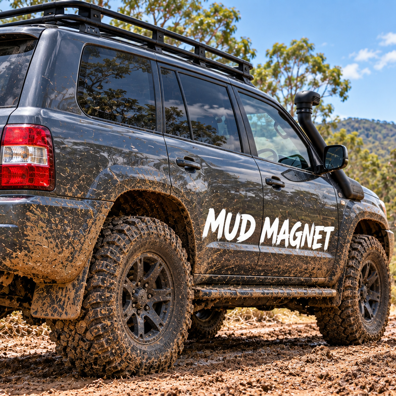 Name on car Sticker, Mud Magnet concept