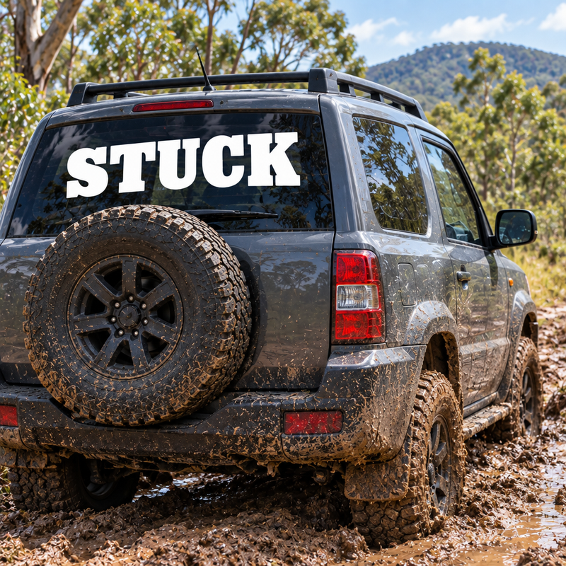 Name on car, Stuck off-road concept Sticker