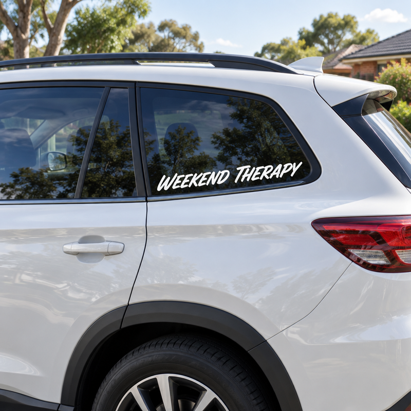 Name on car Sticker, Weekend Therapy concept