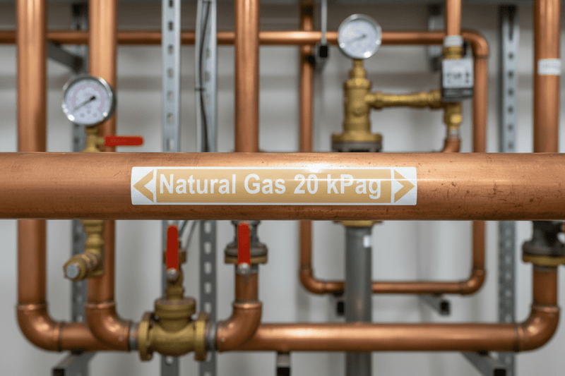 Natural Gas 20 kPag on copper pipe
