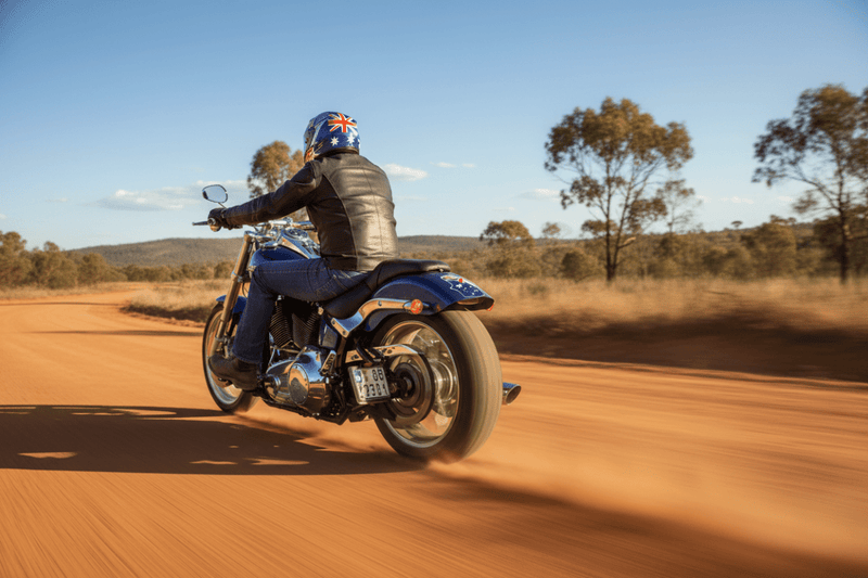 Ned Kelly sticker on motorcycle