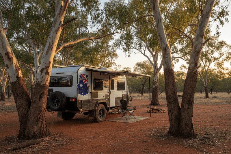 Ned Kelly sticker on trailer or caravan