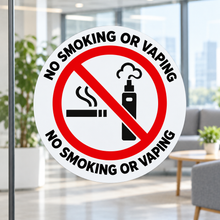 Load image into Gallery viewer, No smoking or vaping sticker in an office common area
