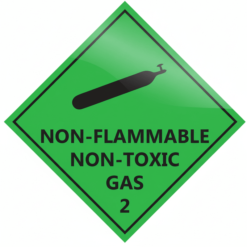 non-flammable non-toxic gas 2 decal 300mm Large