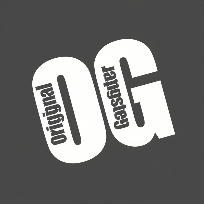 OG Original Gangster white vinyl decal studio shot