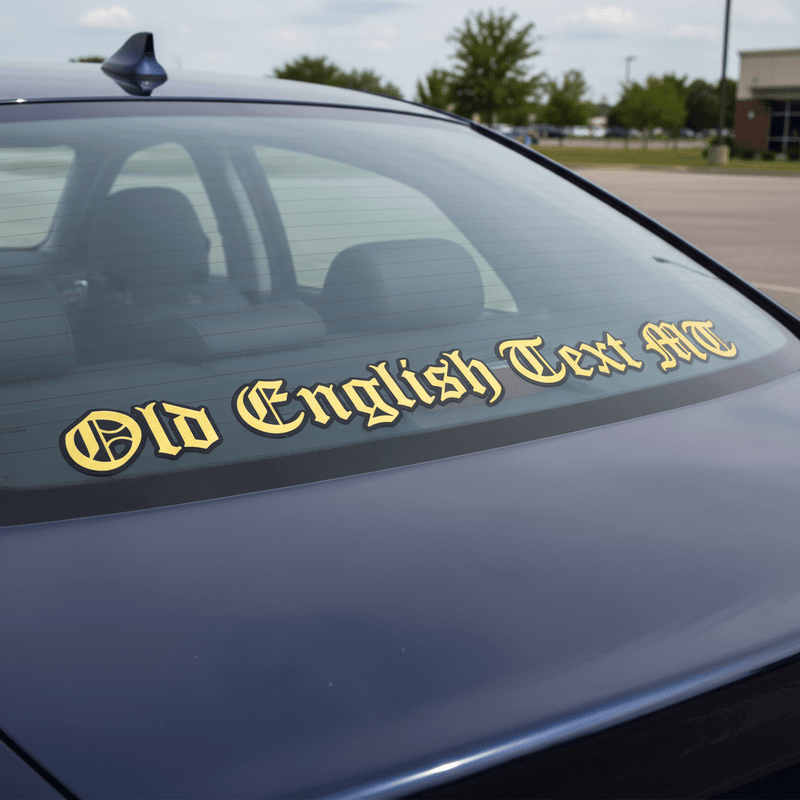Old English on car window