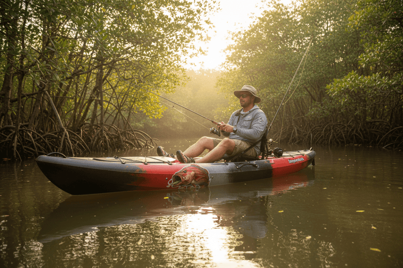 mangrove jack decal On a Kayak