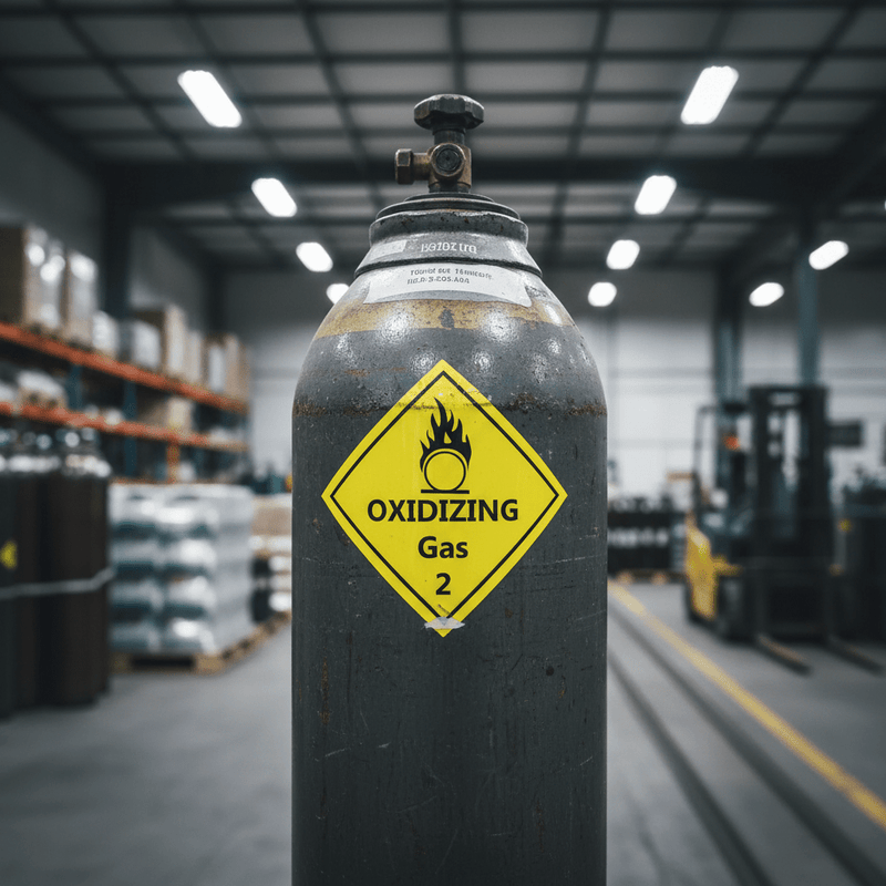 On industrial gas cylinder