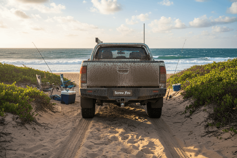 On rear bumper bar