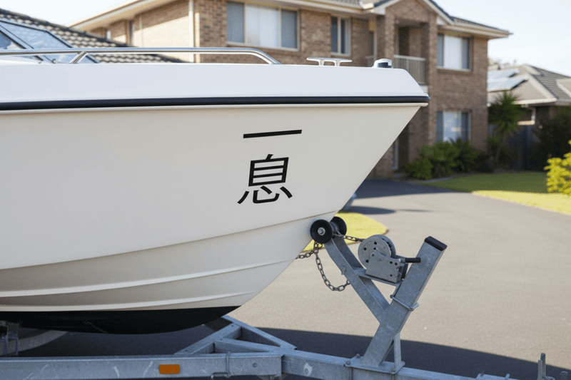 One Breath on Boat on Trailer