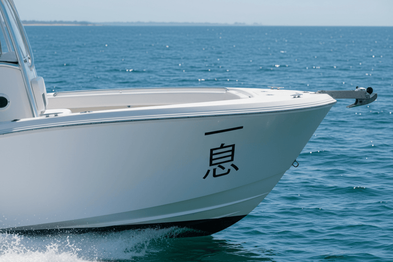 One Breath Sticker on Boat Hull