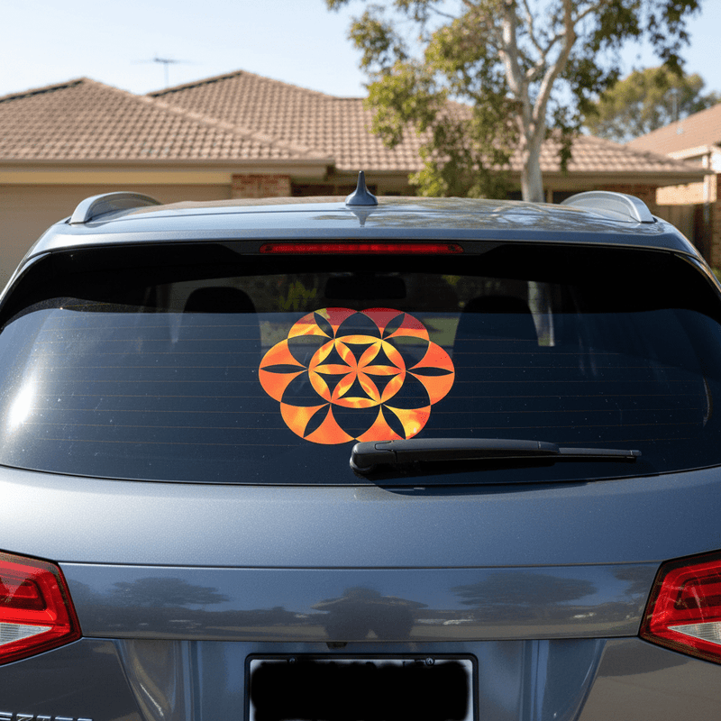 Orange Flower of Life on SUV