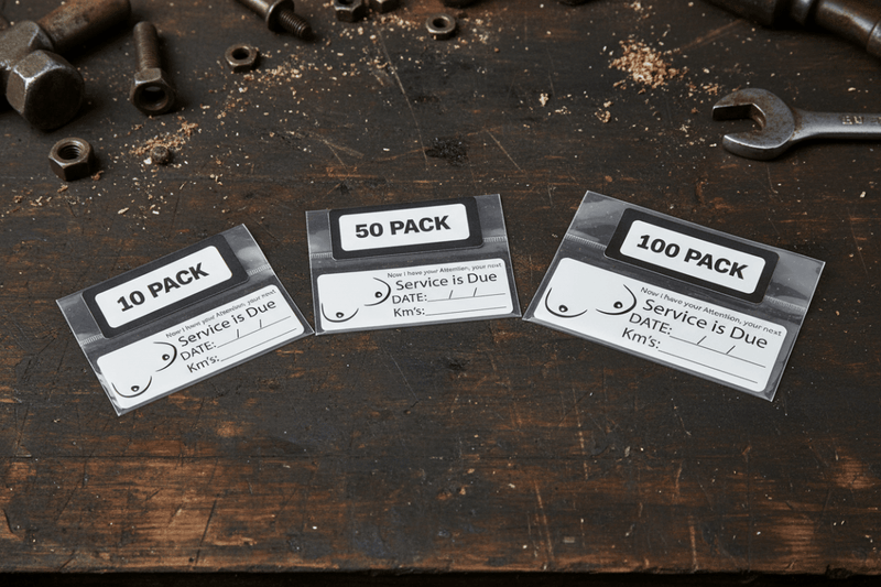 Pack size comparison on workshop bench