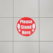 Load image into Gallery viewer, Please Stand Here Floor Sticker – Overhead
