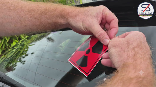 Radioactive Symbol Safety Stickers how to apply