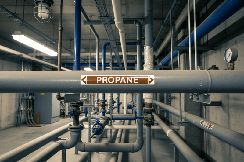 Propane in plant room