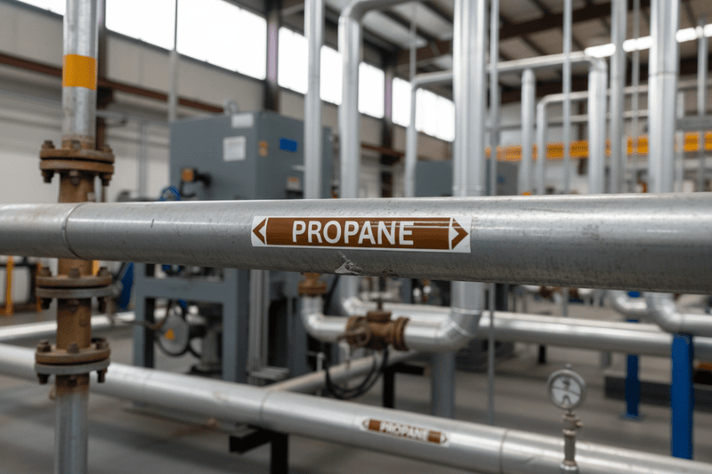 Propane on industrial pipe