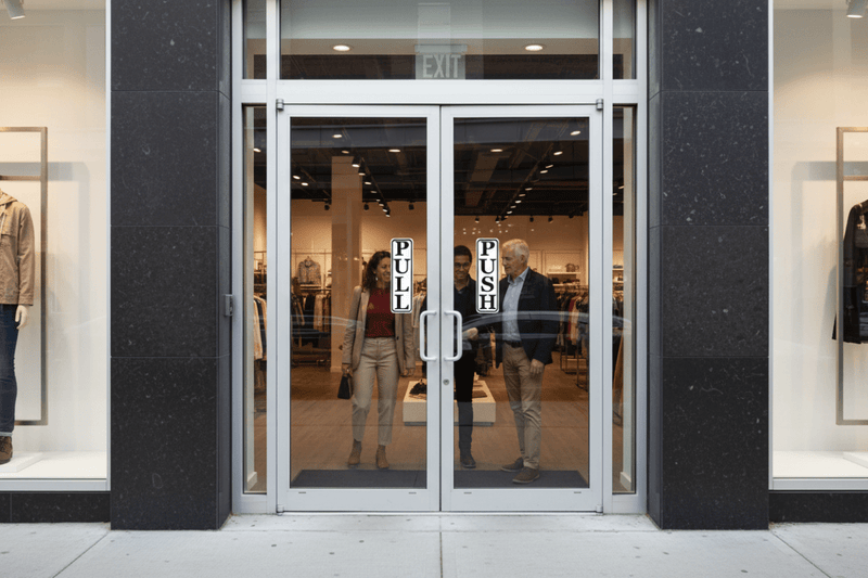 PUSH PULL on Double Doors