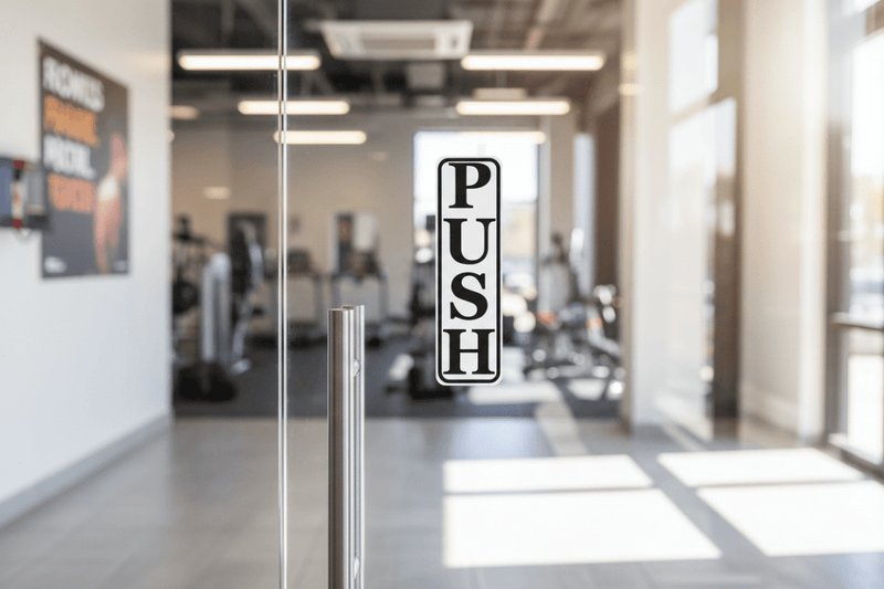 PUSH Sign on Gym