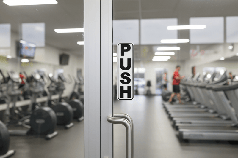 PUSH Sign on Gym