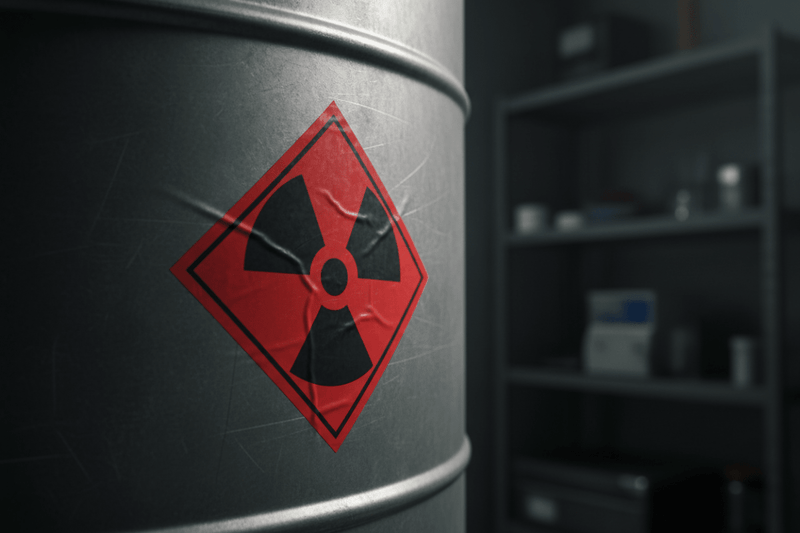 Radioactive Sticker on Storage Drum