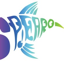 Load image into Gallery viewer, Spearfishing Skeleton Fish Design decal Rainbow
