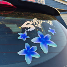 Load image into Gallery viewer, Car window with decal of blue Frangipani flower stickers
