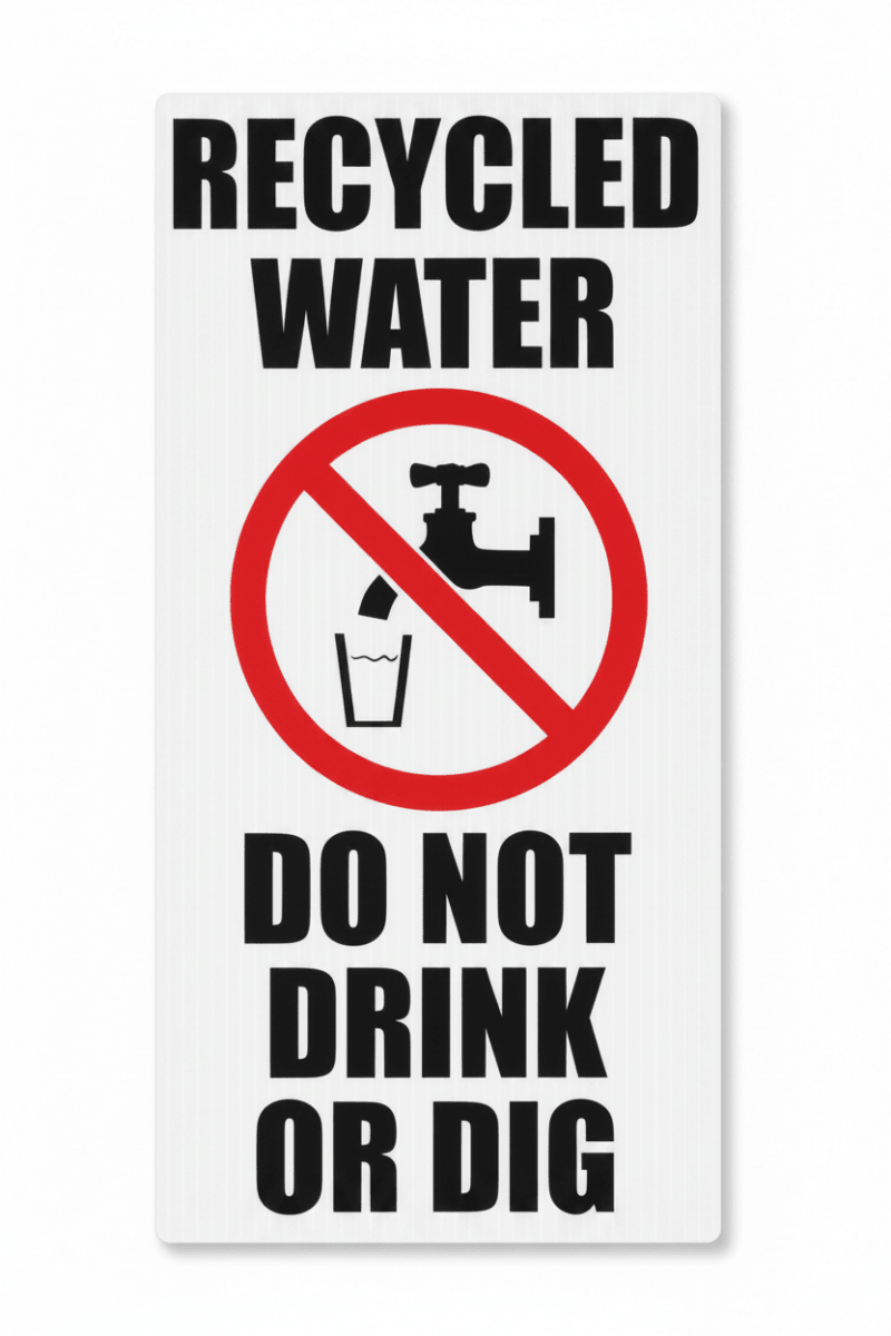 Recycled Water Sign Flat Lay