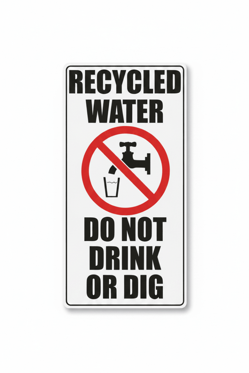 Recycled Water Sign High Vis
