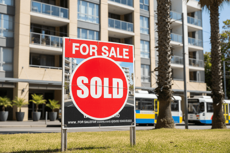 Red SOLD on Apartment Building