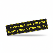 Load image into Gallery viewer, Remote engine start warning sticker on white background
