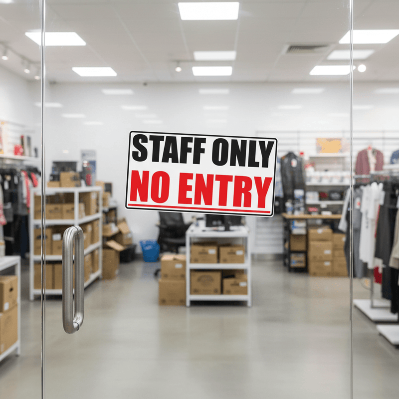 Retail glass door