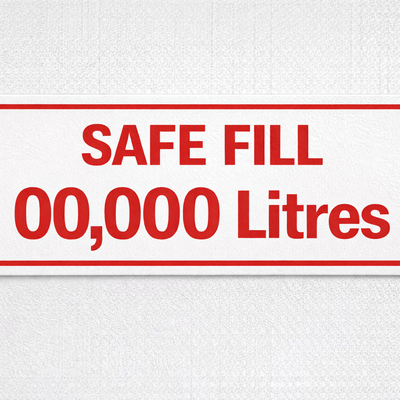 Safe Fill (SFA) Fuel Tank Sticker – Custom Litres Capacity Label