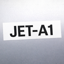 Load image into Gallery viewer, Label with 'JET-A1' text on a metallic surface
