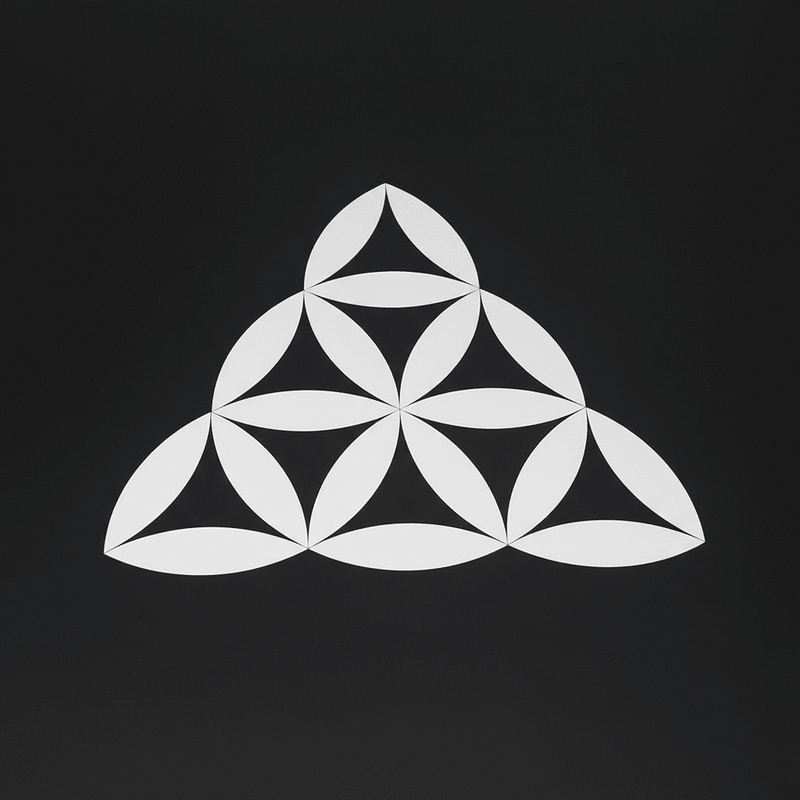 white Sacred geometry triangle Sticker decal on charcoal