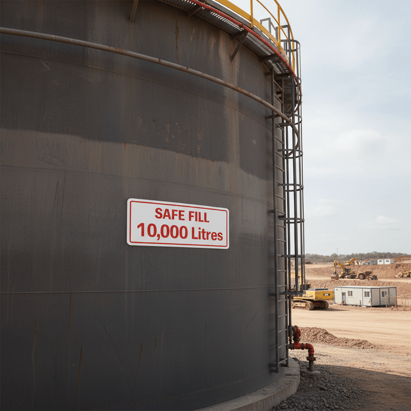 Safe Fill 10000 Litres on industrial bulk fuel tank