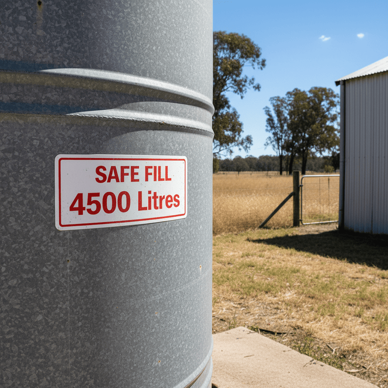 Safe Fill 4500 Litres on large farm fuel storage tank