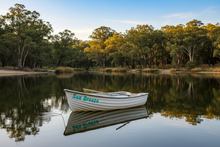 Load image into Gallery viewer, Sea Breeze - white dinghy calm lake teal decal

