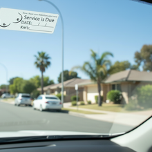 Load image into Gallery viewer, Service due sticker on car windscreen suburban
