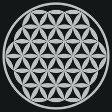 Load image into Gallery viewer, Silver-grey Circle of Life design on dark charcoal background

