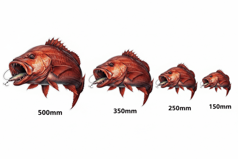 Size Chart of mangrove jack decals