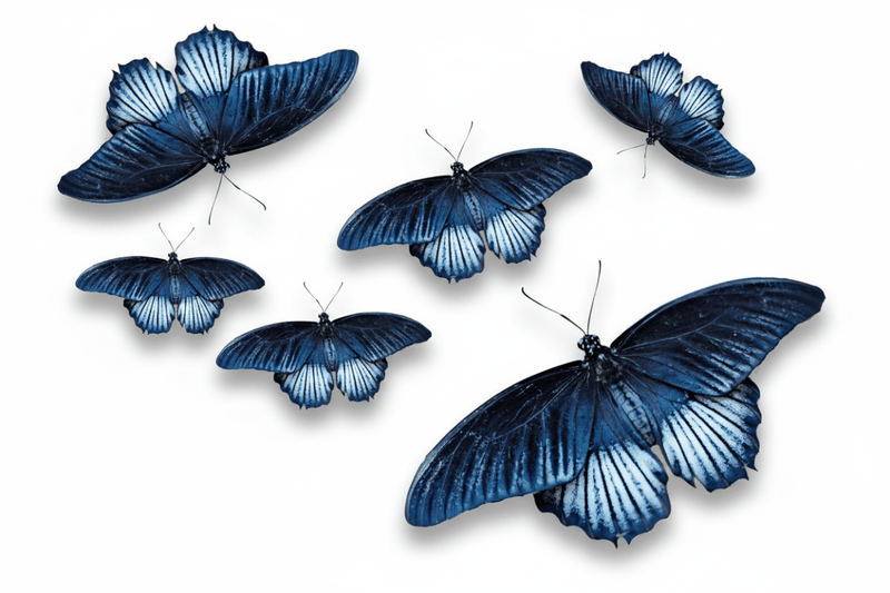 Size comparison blue butterfly