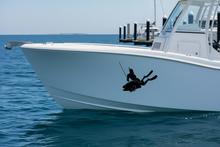 Load image into Gallery viewer, Small Black Sticker on White Boat
