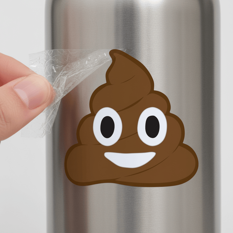 Smiling poop being applied