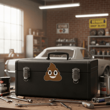 Load image into Gallery viewer, Smiling poop on toolbox
