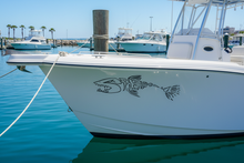 Load image into Gallery viewer, Spearo Skeleton Sticker on Boat Hull
